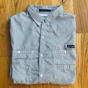Blue/White Columbia PFG Button Up Size XXL